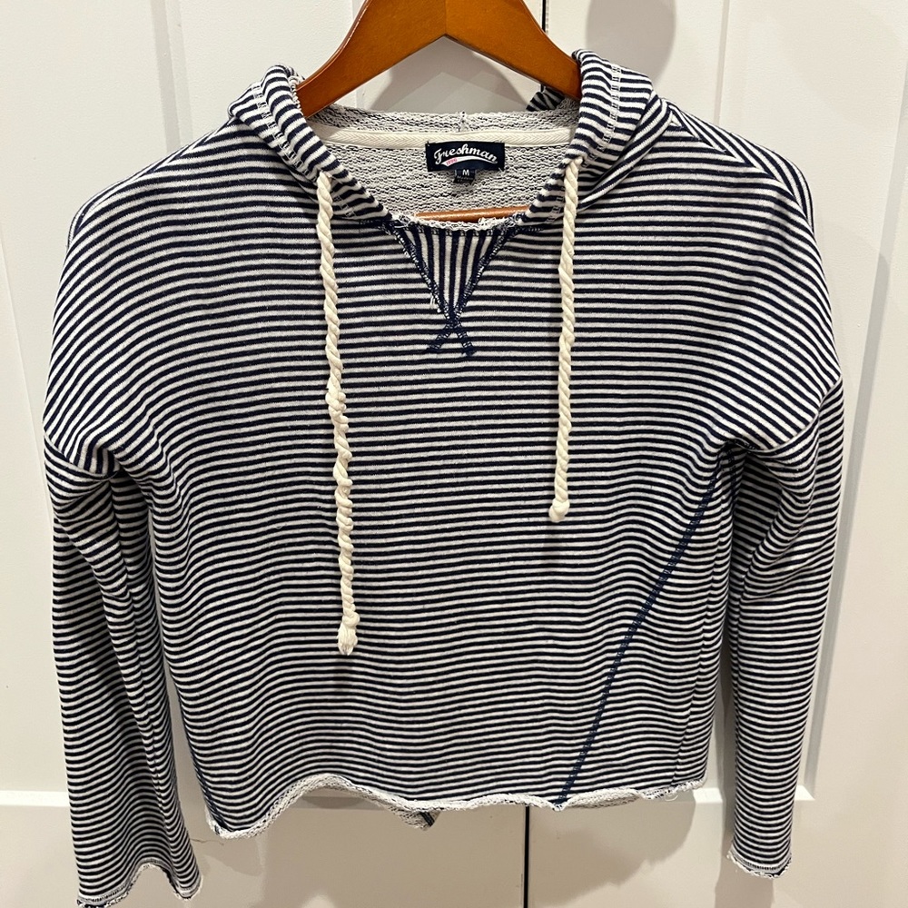 FRESHMAN nautical striped cropped sweatshirt